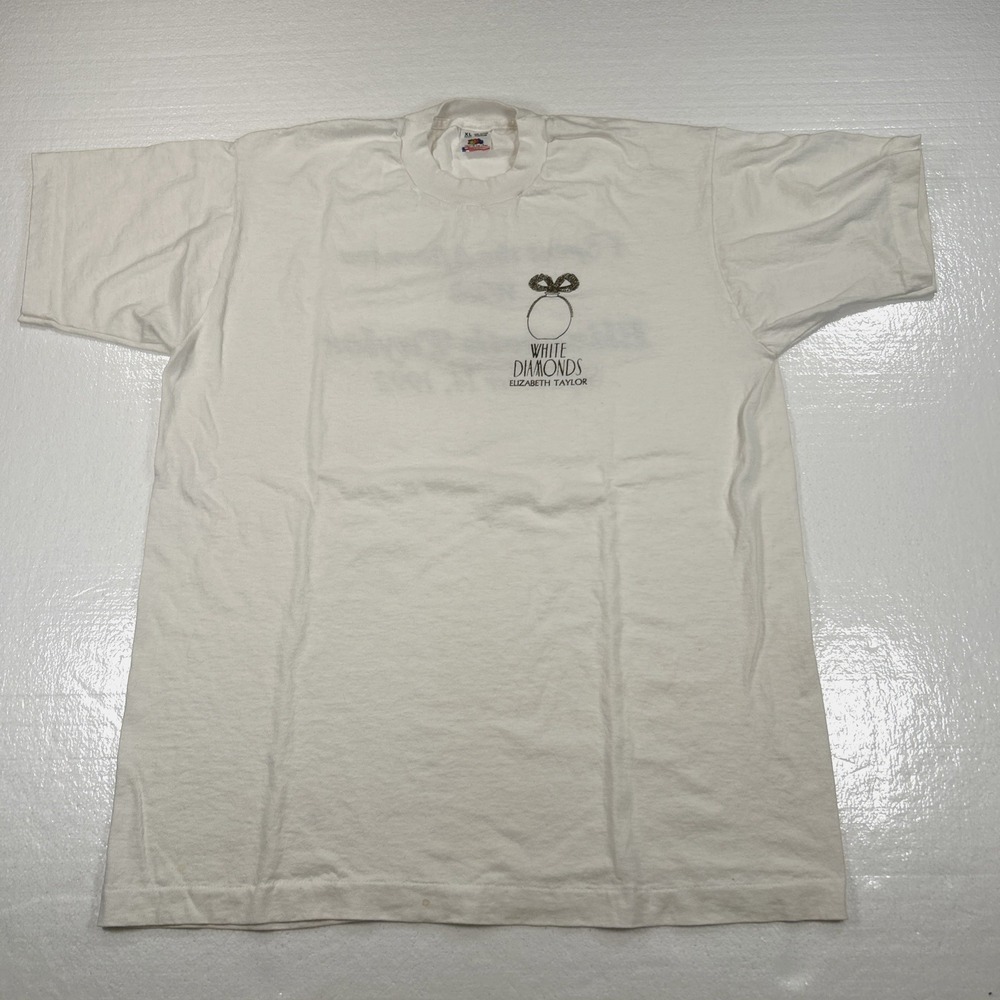 Vintage Elizabeth Taylor White Diamonds  Promotional Shirt XL Single Stitch 1992
